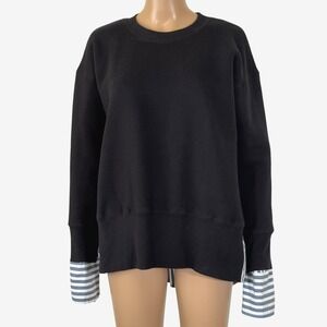 Current Elliot Recrafted Crew Sweatshirt Striped Size 7